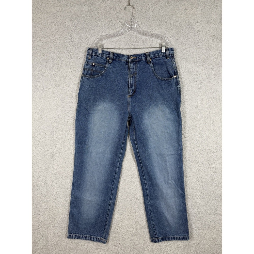 Vintage Y2K Phat Farm New York Mens 36x33 Blue Baggy Carpenter Jeans Hip‎ Hop